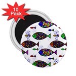 Fish Abstract Colorful 2.25  Magnets (10 pack) 