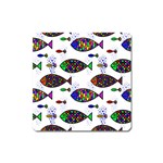 Fish Abstract Colorful Square Magnet