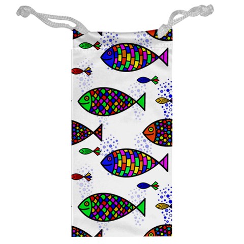 Fish Abstract Colorful Jewelry Bag from ZippyPress Back