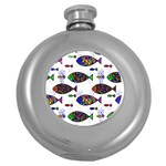 Fish Abstract Colorful Round Hip Flask (5 oz)