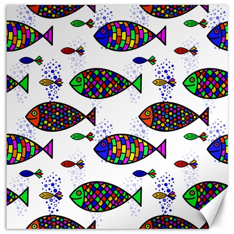 Fish Abstract Colorful Canvas 12  x 12  from ZippyPress 11.4 x11.56  Canvas - 1