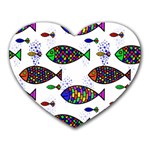 Fish Abstract Colorful Heart Mousepad