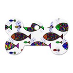 Fish Abstract Colorful Dog Tag Bone (Two Sides)