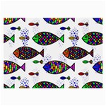 Fish Abstract Colorful Large Glasses Cloth (2 Sides)