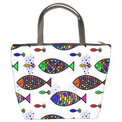 Fish Abstract Colorful Bucket Bag from ZippyPress Back