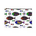 Fish Abstract Colorful Cosmetic Bag (Large)
