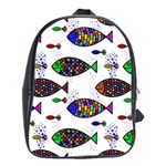 Fish Abstract Colorful School Bag (Large)