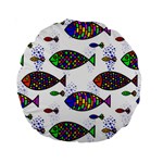 Fish Abstract Colorful Standard 15  Premium Round Cushions