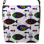 Fish Abstract Colorful Flap Closure Messenger Bag (S)