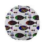 Fish Abstract Colorful Standard 15  Premium Flano Round Cushions