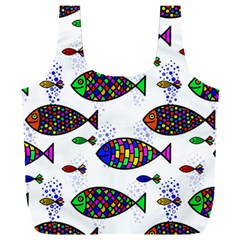 Fish Abstract Colorful Full Print Recycle Bag (XXL) from ZippyPress Front