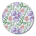 Bloom Nature Plant Pattern Round Mousepad