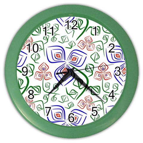 Bloom Nature Plant Pattern Color Wall Clock from ZippyPress Front