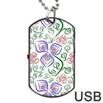 Bloom Nature Plant Pattern Dog Tag USB Flash (One Side)
