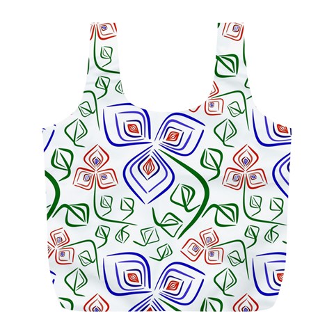 Bloom Nature Plant Pattern Full Print Recycle Bag (L) from ZippyPress Front