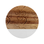 Bloom Nature Plant Pattern Marble Wood Coaster (Round)
