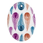 Pen Peacock Colors Colored Pattern Ornament (Oval)