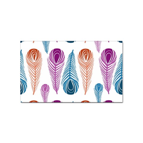 Pen Peacock Colors Colored Pattern Sticker (Rectangular) from ZippyPress Front