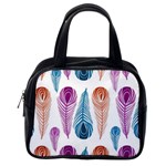 Pen Peacock Colors Colored Pattern Classic Handbag (One Side)