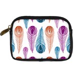 Pen Peacock Colors Colored Pattern Digital Camera Leather Case