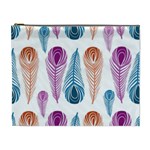 Pen Peacock Colors Colored Pattern Cosmetic Bag (XL)
