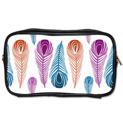 Pen Peacock Colors Colored Pattern Toiletries Bag (Two Sides) from ZippyPress Front