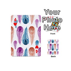 Pen Peacock Colors Colored Pattern Playing Cards 54 Designs (Mini) from ZippyPress Front - Heart4