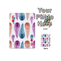Pen Peacock Colors Colored Pattern Playing Cards 54 Designs (Mini) from ZippyPress Front - Diamond6