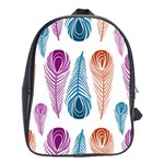 Pen Peacock Colors Colored Pattern School Bag (XL)