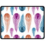 Pen Peacock Colors Colored Pattern Two Sides Fleece Blanket (Large)