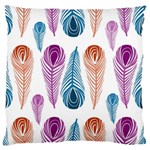 Pen Peacock Colors Colored Pattern Standard Premium Plush Fleece Cushion Case (Two Sides)