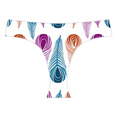 Pen Peacock Colors Colored Pattern Cross Back Hipster Bikini Set from ZippyPress Front Under