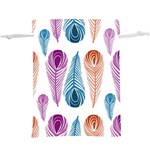 Pen Peacock Colors Colored Pattern Lightweight Drawstring Pouch (XL)