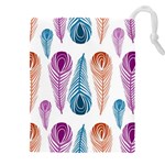 Pen Peacock Colors Colored Pattern Drawstring Pouch (5XL)