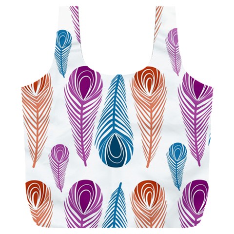 Pen Peacock Colors Colored Pattern Full Print Recycle Bag (XXL) from ZippyPress Front