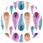 Pen Peacock Colors Colored Pattern Round Trivet
