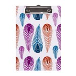 Pen Peacock Colors Colored Pattern A5 Acrylic Clipboard