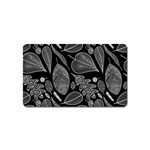 Leaves Flora Black White Nature Magnet (Name Card)