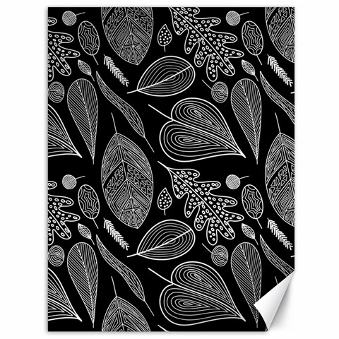 Leaves Flora Black White Nature Canvas 36  x 48  from ZippyPress 35.26 x46.15  Canvas - 1
