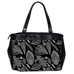 Leaves Flora Black White Nature Oversize Office Handbag (2 Sides) from ZippyPress Back