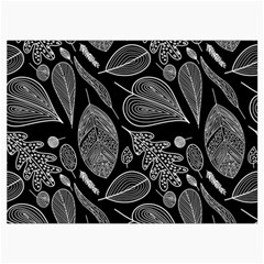 Leaves Flora Black White Nature Roll Up Canvas Pencil Holder (M) from ZippyPress Front
