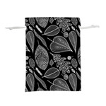 Leaves Flora Black White Nature Lightweight Drawstring Pouch (S)