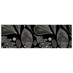 Leaves Flora Black White Nature Banner and Sign 9  x 3 