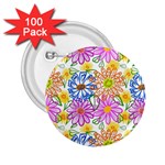 Bloom Flora Pattern Printing 2.25  Buttons (100 pack) 