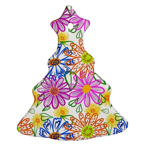 Bloom Flora Pattern Printing Ornament (Christmas Tree)  from ZippyPress Front