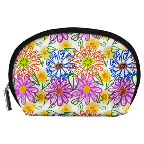 Bloom Flora Pattern Printing Accessory Pouch (Large) from ZippyPress Front
