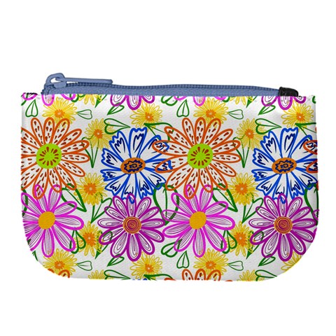 Bloom Flora Pattern Printing Large Coin Purse from ZippyPress Front
