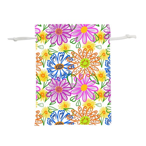 Bloom Flora Pattern Printing Lightweight Drawstring Pouch (M) from ZippyPress Front