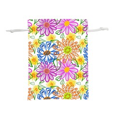 Bloom Flora Pattern Printing Lightweight Drawstring Pouch (M) from ZippyPress Back