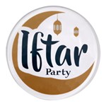 Iftar-party-t-w-01 Round Glass Fridge Magnet (4 pack)